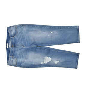 Lane Bryant Women's Distressed Mid-Rise Boyfriend Capri Jeans Zip Plus Size 18